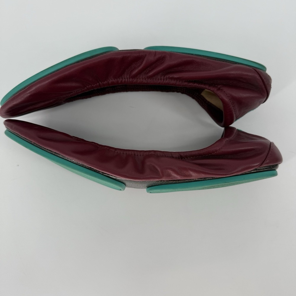 TIEKS GARVELLI BALLET FLAT, ROUND TOE, LEATHER BURGUNDY CLASSIC SIZE 11 - Picture 4 of 8